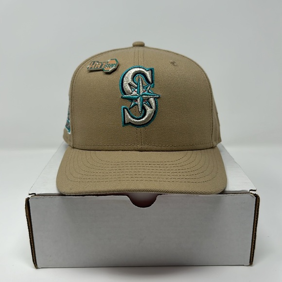 Hat Stop Seattle Mariners Desert Tan Pinky Fitted Hat Size 7 3/8 - Picture 2 of 6